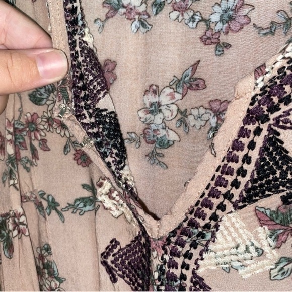 Umgee Mauve Floral Tunic Dress - Picture 4 of 5
